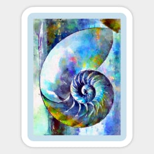 Watercolor Nautilus Sticker